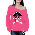 thumbnail image 1 of Awkward Styles Jolly Roger Skull Off Shoulder Sweatshirt Women's Pirate Skull Oversized Sweater Pirate Skull Flag Outfit for Dia de los Muertos Day of the Dead Gifts for Her Pirate Flag Outfit, 1 of 4