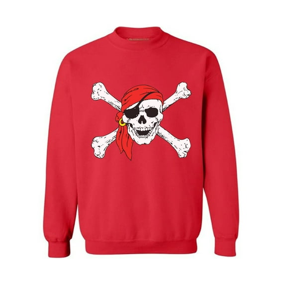 Awkward Styles Jolly Roger Skull Sweatshirt Skull and Crossbones Flag Sweater Pirate Flag Sweatshirt for Women Skull Clothing Skull Sweater for Men Day of the Dead Jumper Dia de los Muertos Gifts