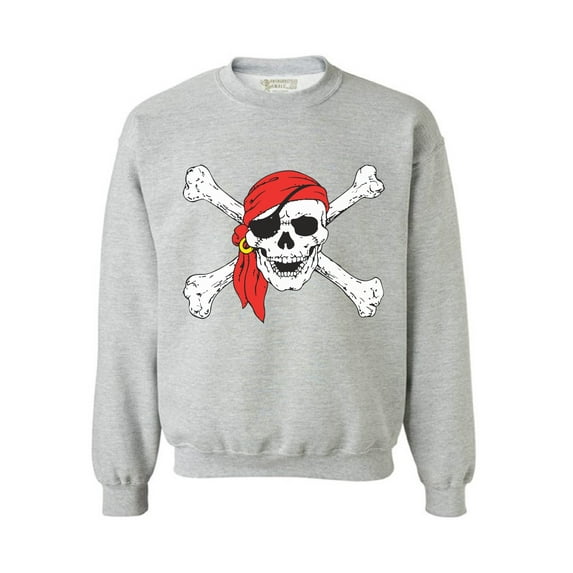 Awkward Styles Jolly Roger Skull Sweatshirt Skull and Crossbones Flag Sweater Pirate Flag Sweatshirt for Women Skull Clothing Skull Sweater for Men Day of the Dead Jumper Dia de los Muertos Gifts