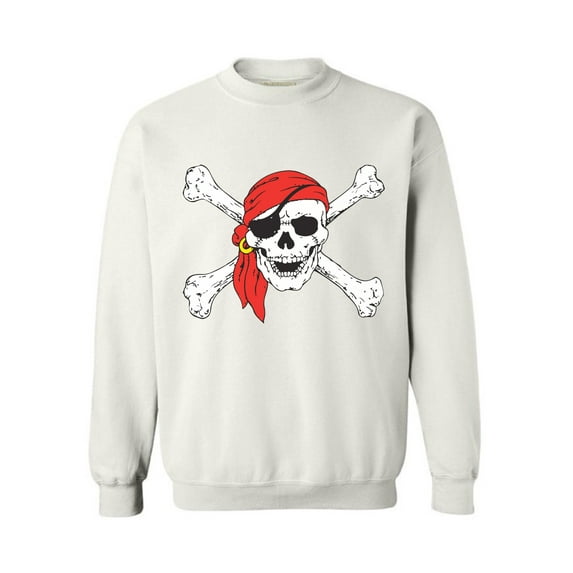 Awkward Styles Jolly Roger Skull Sweatshirt Skull and Crossbones Flag Sweater Pirate Flag Sweatshirt for Women Skull Clothing Skull Sweater for Men Day of the Dead Jumper Dia de los Muertos Gifts