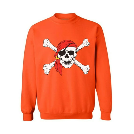 Awkward Styles Jolly Roger Skull Sweatshirt Skull and Crossbones Flag Sweater Pirate Flag Sweatshirt for Women Skull Clothing Skull Sweater for Men Day of the Dead Jumper Dia de los Muertos Gifts