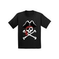 thumbnail image 1 of Awkward Styles Jolly Roger Skull Tshirt for Kids Jolly Roger Skull Flag Gifts for Kids Dia de los Muertos Shirts Pirate Skull Youth Shirt Day of the Dead Outfit Pirate Skull Flag Shirt for Kids, 1 of 4