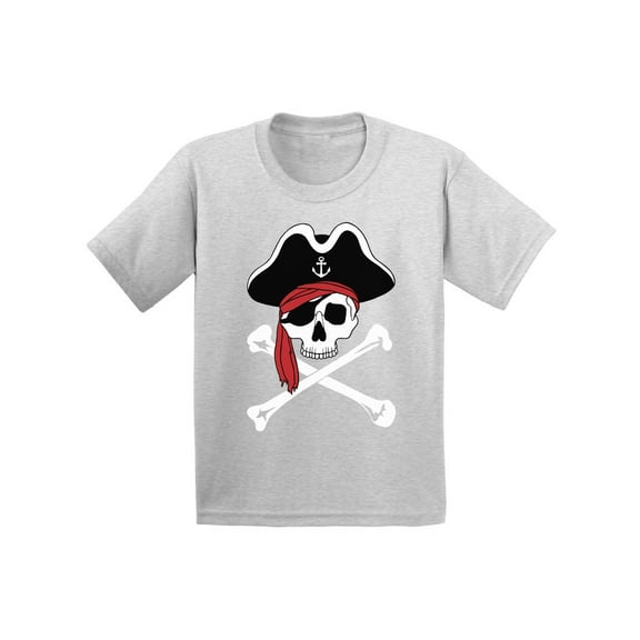 Awkward Styles Jolly Roger Skull Tshirt for Kids Jolly Roger Skull Flag Gifts for Kids Dia de los Muertos Shirts Pirate Skull Youth Shirt Day of the Dead Outfit Pirate Skull Flag Shirt for Kids