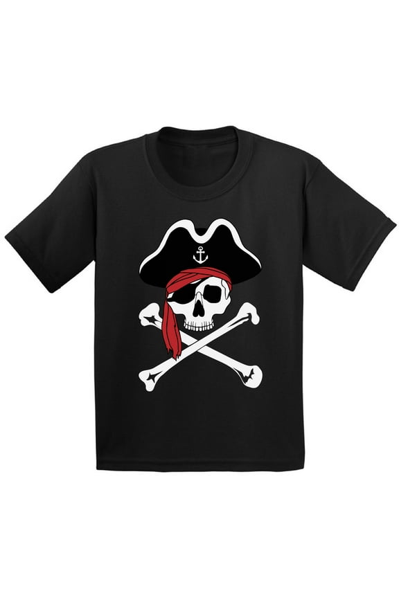 Jolly Roger Skull Tshirt for Kids Jolly Roger Skull Flag Gifts for Kids Dia de los Muertos Shirts Pirate Skull Youth Shirt Day of the Dead Outfit Pirate Skull Flag Shirt for Kids