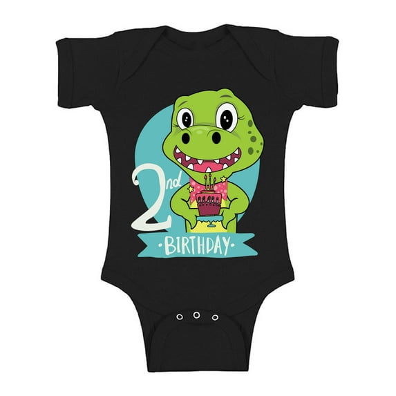 Awkward Styles Jurassic Park Clothes Second Birthday Bodysuit Short Sleeve for Newborn Baby Dinosaur Gifts for 2 Year Old Dinosaur Themed Birthday 2nd Birthday Outfit for Baby Boys and Baby Girls