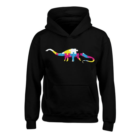 Awkward Styles Kid's Autism Hoodies for Girls Dinosaur Puzzle Hooded Youth Sweatshirt for Boys