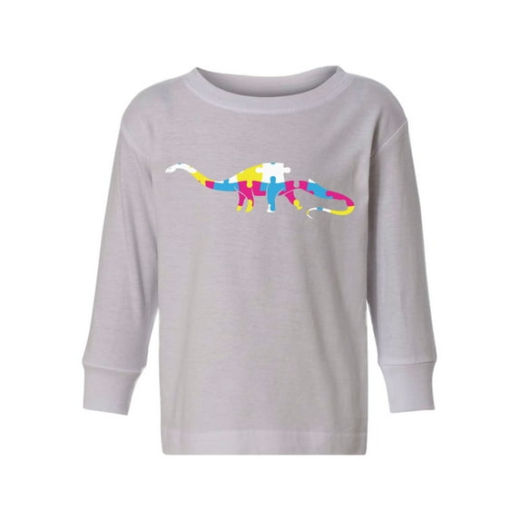 Awkward Styles Kid's Autism Toddler Long Sleeve Shirt for Girls Boys Dinosaur Puzzle T-shirt