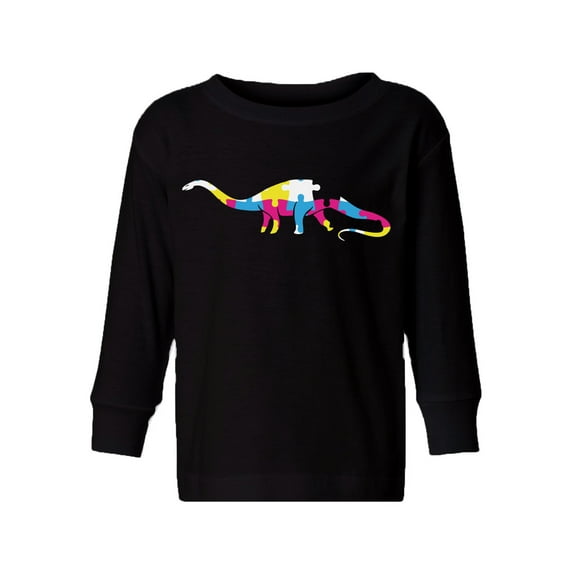 Awkward Styles Kid's Autism Toddler Long Sleeve Shirt for Girls Boys Dinosaur Puzzle T-shirt