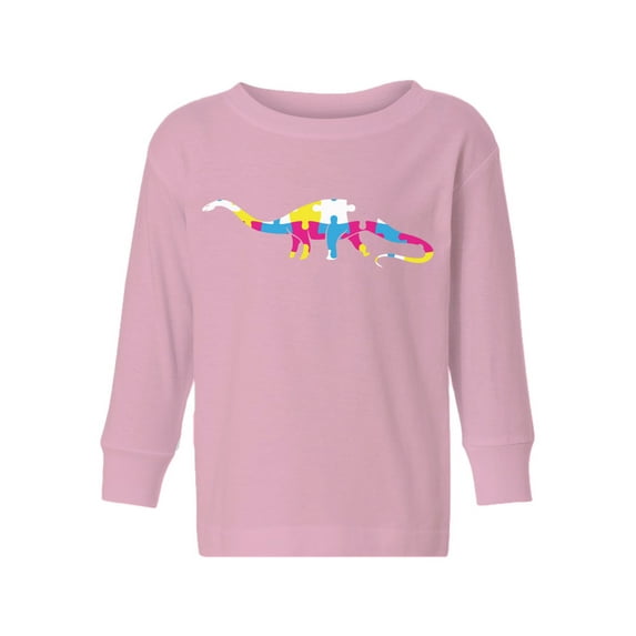 Awkward Styles Kid's Autism Toddler Long Sleeve Shirt for Girls Boys Dinosaur Puzzle T-shirt