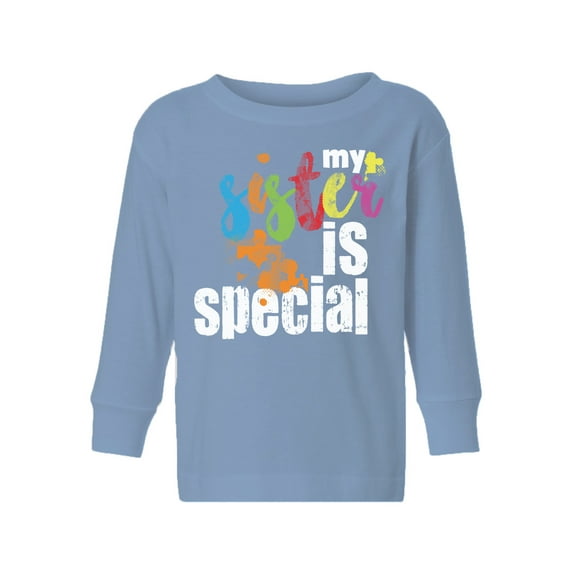 Awkward Styles Kid's Autism Toddler Long Sleeve Shirt for Girls Boys My Sister Is Special T-shirt