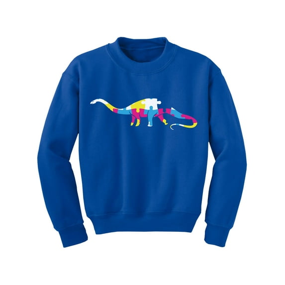 Awkward Styles Kid's Autism Youth Sweatshirt for Girls Boys Dinosaur Puzzle Crewneck Tops
