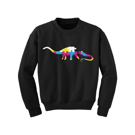 Awkward Styles Kid's Autism Youth Sweatshirt for Girls Boys Dinosaur Puzzle Crewneck Tops