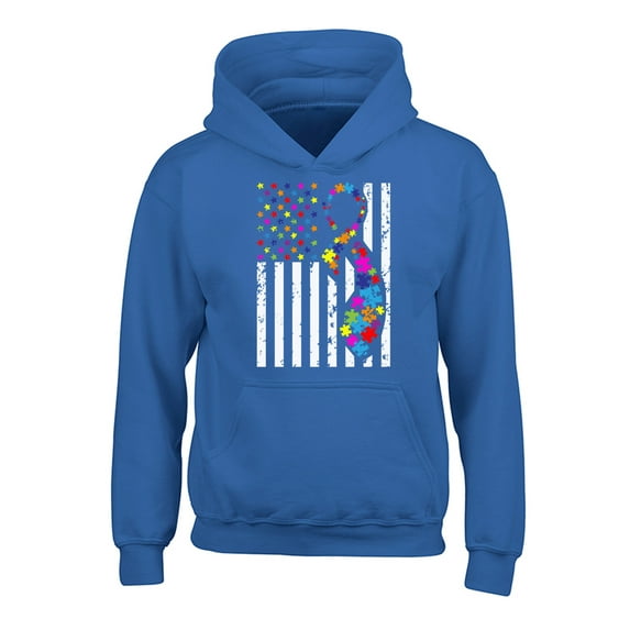 Awkward Styles Kids Autism Hoodie Colorful Flag Hooded Sweatshirt for Youth