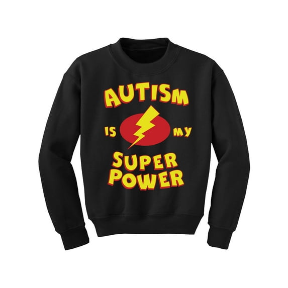 Awkward Styles Kids Autism Sweatshirt Autism Is My Super Power Crewneck Tops for Youth
