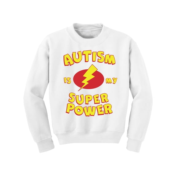 Awkward Styles Kids Autism Sweatshirt Autism Is My Super Power Crewneck Tops for Youth