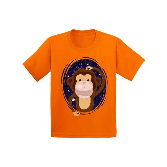 Awkward Styles Kids Monkey Shirts Monkey Birthday T-shirt Cute Monkey Tshirts for Youth Monkey Gifts for Boys and Girls Monkey with a Pink Gum Tshirt Monkey Birthday Party