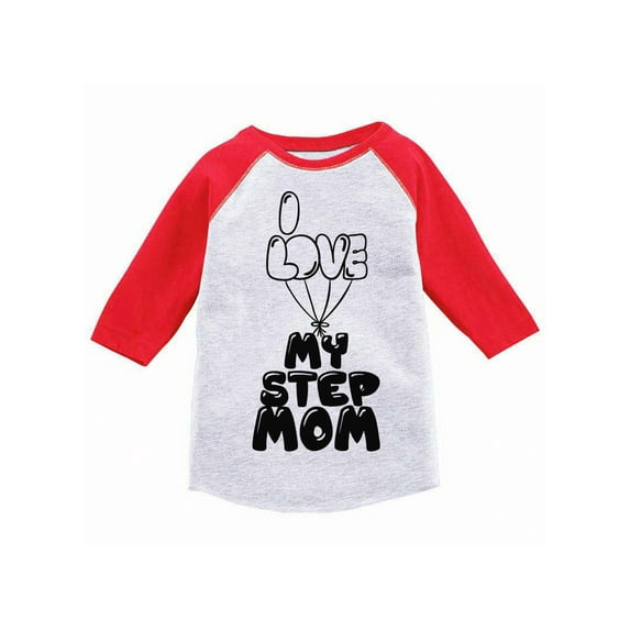 Awkward Styles Kids Outfit Best Step Mom I Love my Step Mom Kids Toddler Raglan I Love my Step Parents Clothing I Love my Mother Toddler Raglan Funny Raglans for Kids Cute Gifts for Kids