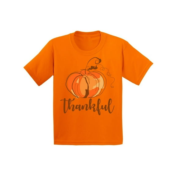 Awkward Styles Kids Thanksgiving Outfits Youth Thankful T-shirt