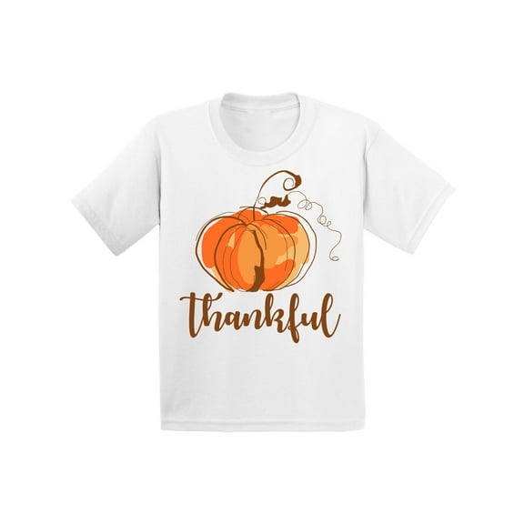 Awkward Styles Kids Thanksgiving Outfits Youth Thankful T-shirt