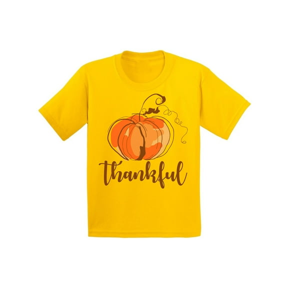Awkward Styles Kids Thanksgiving Outfits Youth Thankful T-shirt