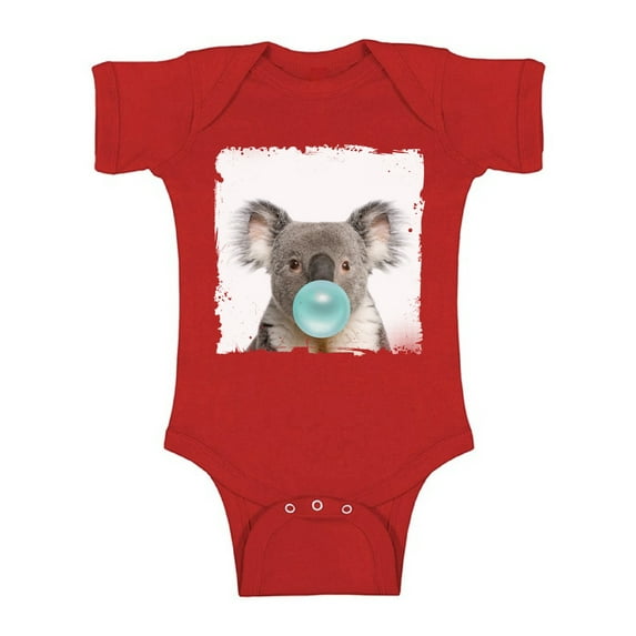 Awkward Styles Koala Baby Boy Clothing Baby Girl Clothing Koala One Piece Gifts for Baby Cute Bodysuit Koala Bodysuit Koala Blowing Gum Baby Bodysuit Short Sleeve Cute Koala Clothing Blue Mood