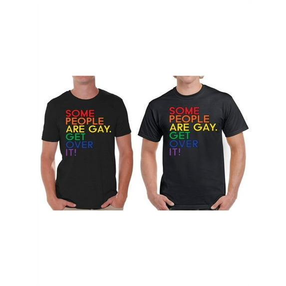 Awkward Styles LGBTQ Couples Shirts Some People are Gay T Shirts for Men Get Over It