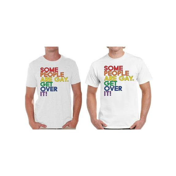 Awkward Styles LGBTQ Couples Shirts Some People are Gay T Shirts for Men Get Over It