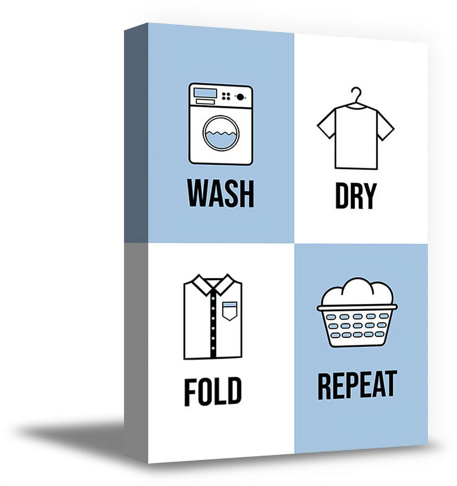 Awkward Styles Laundry Canvas Wall Art Laundry Room Wall Decor Wash Dry