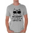 thumbnail image 1 of Awkward Styles At Least My Cat Loves Me Shirt Valentine's Day T Shirt for Men Valentines Day Gift Idea for Him Cat Lovers Shirt Cute Cat Valentine Tshirt Valentines Day Single Funny Valentine Shirt, 1 of 4