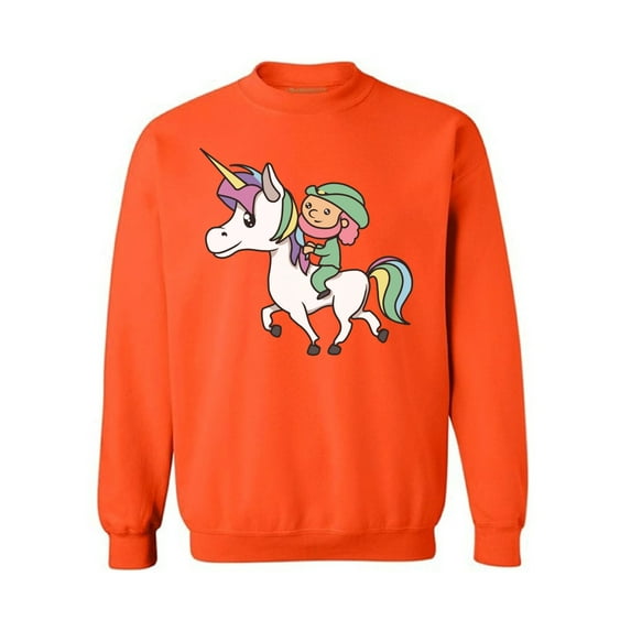 Awkward Styles Leprechaun Riding A Unicorn Sweatshirt Funny St. Patrick's Day Sweaters for Men and Women Magical Unicorn Gifts Funny Leprechaun Costume Sweatshirt Lucky Charms Irish American Pride