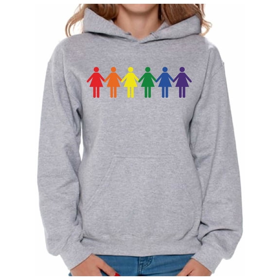 Awkward Styles Lesbian Hooded Sweatshirt Love Hoodies for Women LGBTQ Flag