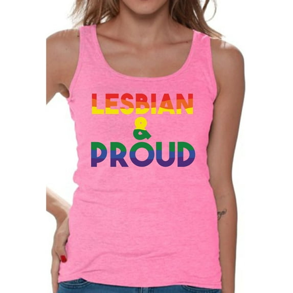 Awkward Styles Lesbian & Proud Sleeveless Shirt LGBTQ Tank Tops for Women