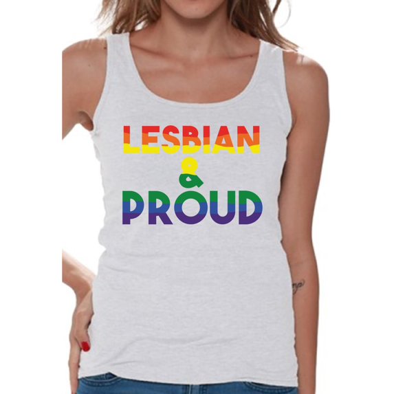 Awkward Styles Lesbian & Proud Sleeveless Shirt LGBTQ Tank Tops for Women
