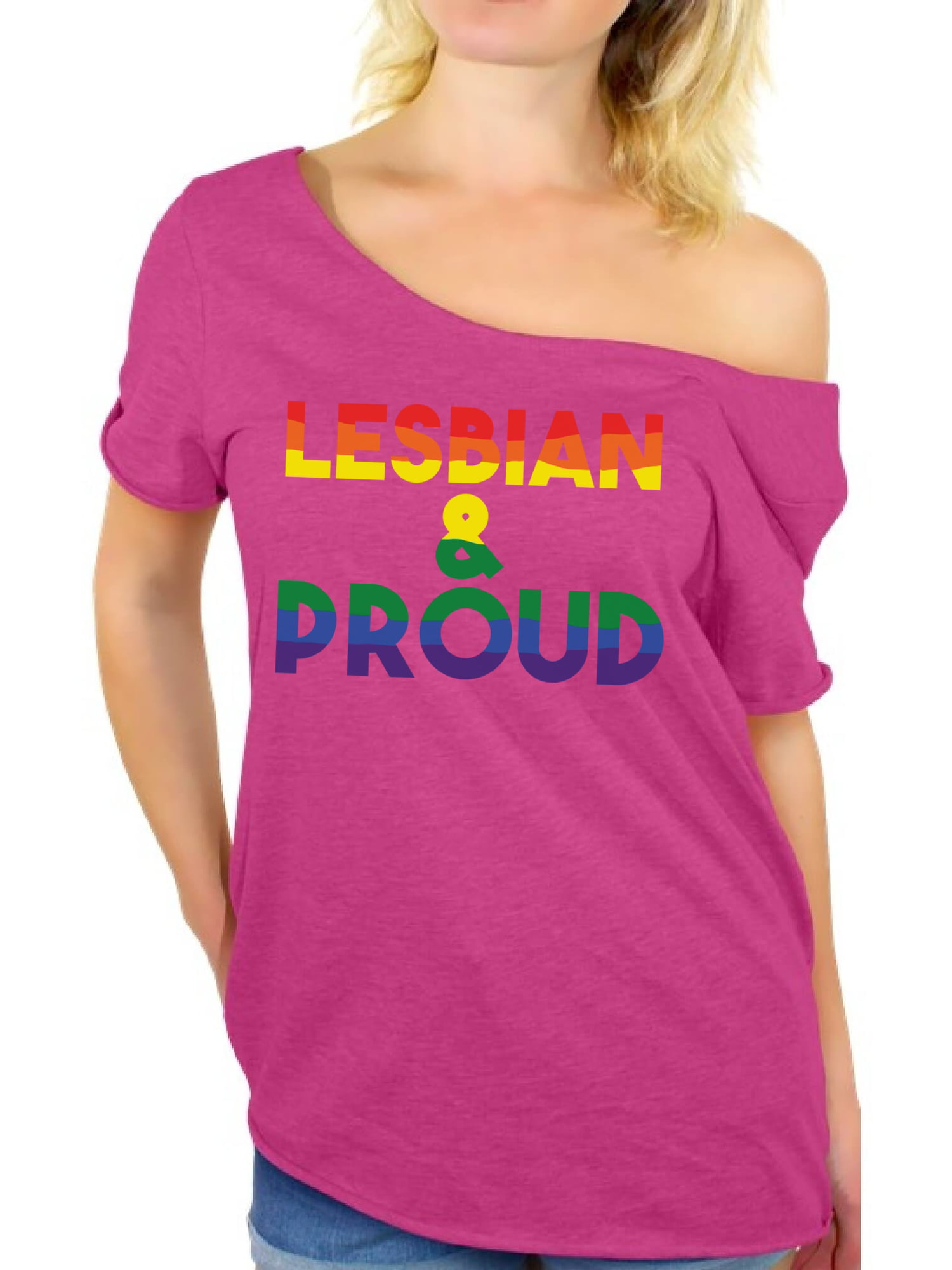 Awkward Styles Lesbian And Proud T Shirt Lgbtq Off Shoulder Tops For Women 