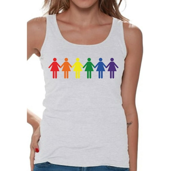 Awkward Styles Lesbian Sleeveless Shirt Love Tank Tops for Women LGBTQ Flag