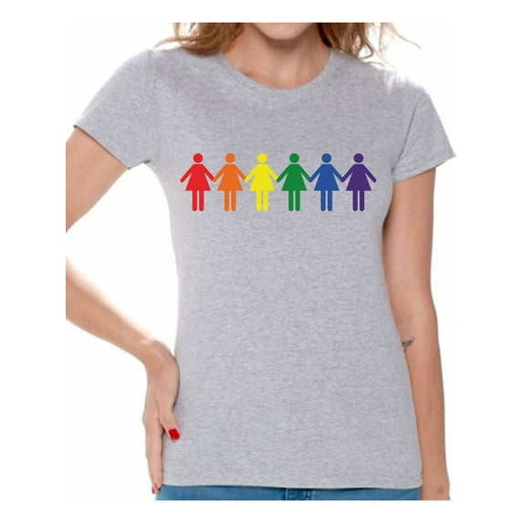 Awkward Styles Lesbian T-Shirt Love T Shirts for Women LGBTQ Flag
