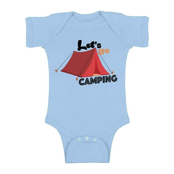 Awkward Styles Let's Go Camping Bodysuit Short Sleeve for Newborn Baby Gifts for 1 Year Old Baby Boy Baby Girl Camp Tent Outfit Funny Gifts for Nature Lover Cute Camper One Piece Top