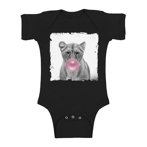 Awkward Styles Lion One Piece Gifts for Baby Cute Bodysuit Lion Bodysuit Lion Blowing Gum Baby Bodysuit Short Sleeve Cute Lion Clothing Pink Mood Baby Boy Clothing Baby Girl Clothing Collection
