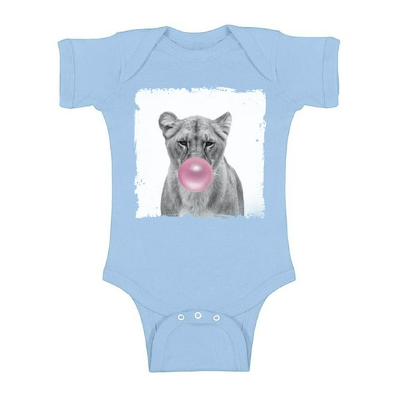 Awkward Styles Lion One Piece Gifts for Baby Cute Bodysuit Lion Bodysuit Lion Blowing Gum Baby Bodysuit Short Sleeve Cute Lion Clothing Pink Mood Baby Boy Clothing Baby Girl Clothing Collection