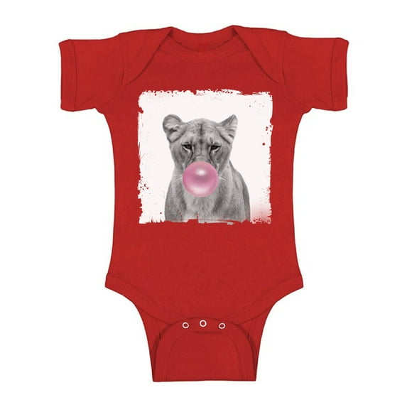 Awkward Styles Lion One Piece Gifts for Baby Cute Bodysuit Lion Bodysuit Lion Blowing Gum Baby Bodysuit Short Sleeve Cute Lion Clothing Pink Mood Baby Boy Clothing Baby Girl Clothing Collection