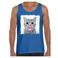thumbnail image 1 of Awkward Styles Little Cute Cat T Shirt Animal Tank Top for Men Cat with Pink Gum T Shirt Animal Men Shirt Funny Animal Gifts Cat Clothing Funniest Cat Tank Top Men Tank Top Cat Chewing Pink Gum, 1 of 4