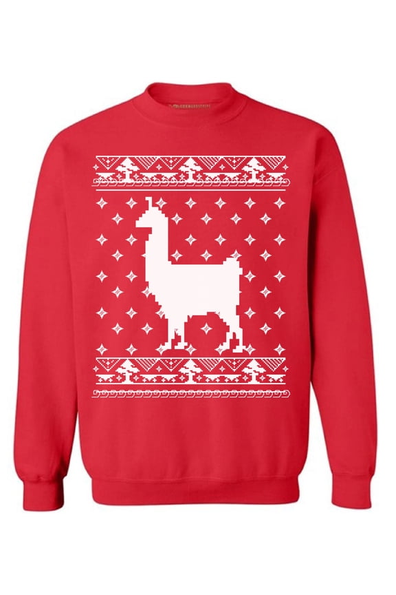 Llama Christmas Sweatshirt Funny Christmas Llama Sweater Xmas Party Gifts for Men Women's Christmas Sweater Xmas Animal Sweater Funny Llama Gifts Alpaca Lovers Xmas Sweater