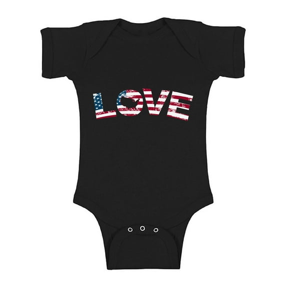 Awkward Styles Love Baby Bodysuit Short Sleeve 4th of July One Piece Top for Baby Independence Day Gifts First 4th of July Outfit for Baby American Flag Bodysuit Patriotic Gifts American Baby