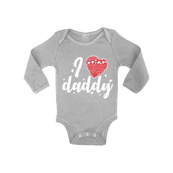 Awkward Styles Love Daddy Long Sleeve Baby Bodysuit Lovely Red Heart One Piece Babies Clothes I Love Daddy Baby Girl Clothing I Love Daddy Baby Boy Birthday Party Clothes Best Dad Ever Baby Bodysuit