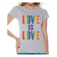 thumbnail image 1 of Awkward Styles Love is Love T-Shirt for Women Love is Love Tshirt for Girlfriend Gay Gifts Gay Shirt for Wife Gay Ladies T Shirt LGBTQ Clothes Women Gay Shirt Gay Love T-Shirt Lesbian Shirt for Women, 1 of 4
