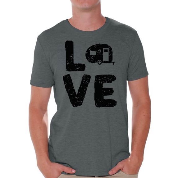 Awkward Styles Love Mens Shirt Love Camping Men's T Shirt Camping Clothes for Him Love Camping Shirt for Boyfriend Camping Lovers Gifts Camper T Shirt for Dad I Love Camping Shirt for Men