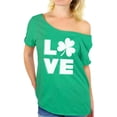 thumbnail image 1 of Awkward Styles Love Shamrock Shirt Womens St Patricks Day Off Shoulders Gifts for Irish St Patricks Gift for Her Proud Irish Women Off Shoulder Tee Irish Shamrock Oversized Shirts Irish Pride T Shirt, 1 of 6