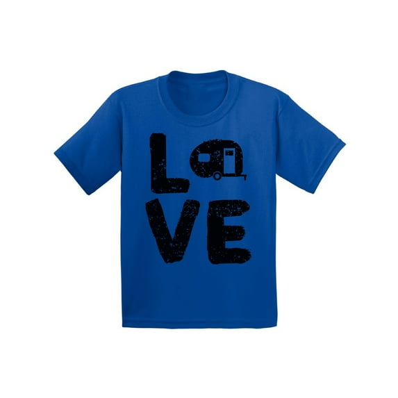 Awkward Styles Love Shirt for Kids Love Camping Kids Shirt Camping T Shirt for Boys Love Camping Shirt for Girls Camping Lovers Gifts Camper T Shirt for Children I Love Camping Shirt for Kids
