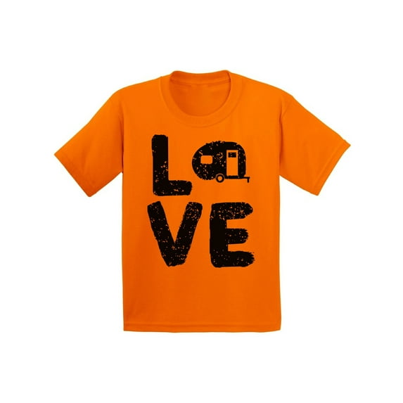Awkward Styles Love Shirt for Kids Love Camping Kids Shirt Camping T Shirt for Boys Love Camping Shirt for Girls Camping Lovers Gifts Camper T Shirt for Children I Love Camping Shirt for Kids