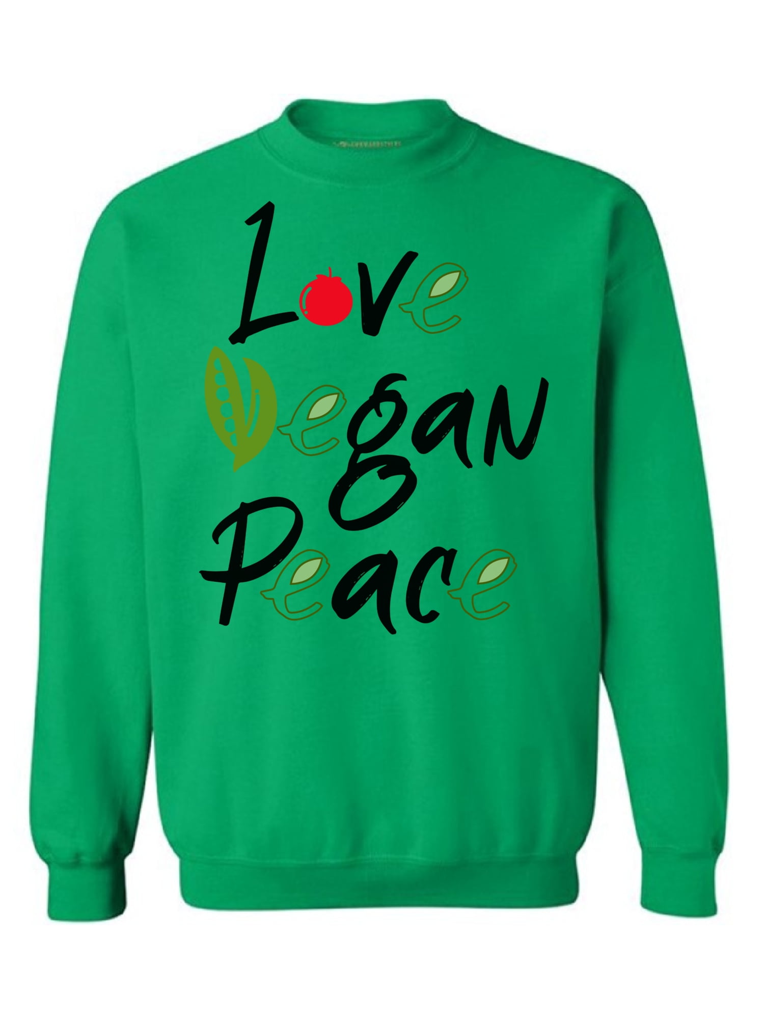 Awkward Styles Love Vegan Peace Unisex Crewneck Vegetarian
